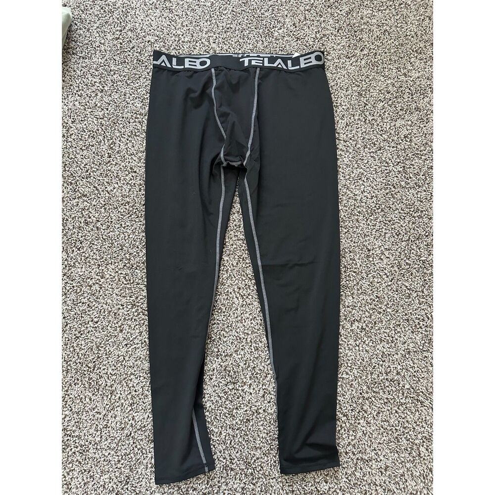 Telaleo Men’s Black Compression Leggings - Size 2XL - Exercise EPRO Tights